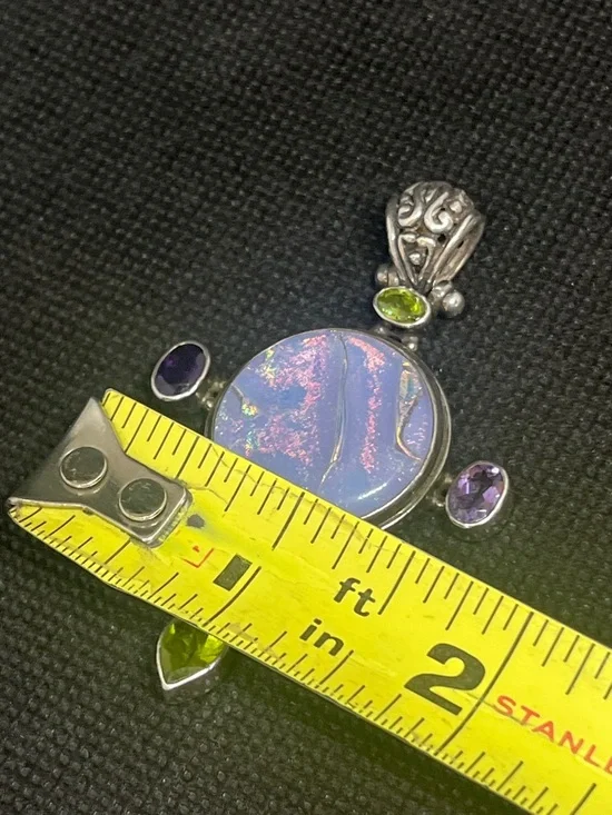 ✨VTG✨925 Dichro & Gemstone Pendant - Picture 6 of 6